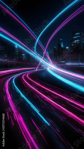 Electric Neon Velocity Light Streams