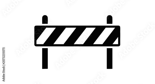 Vector illustration of construction barrier icon on a transparent background