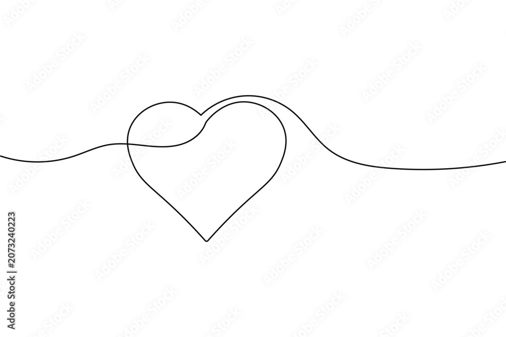 Fototapeta premium Interlocking Hearts Continuous One Line Art Minimal Love Vector