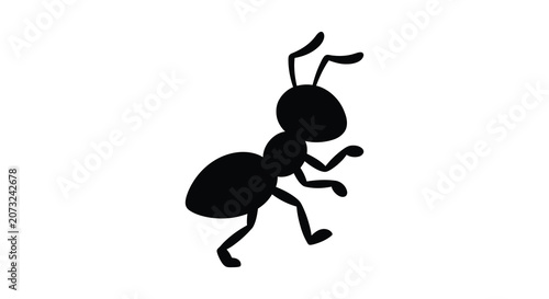 Obraz na płótnie Black ant silhouette on a white background simple insect form