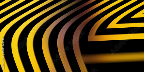 Warm orange and yellow ribbon striped abstract background