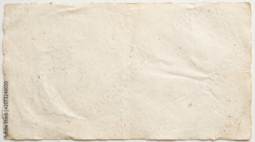 Sheet of natural textured handmade paper with rough deckled edges, handmade