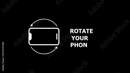 Rotate Your Phone Screen Animation.Turn you Smartphone and rotate device screen animation on transparent background with alpha channel in 4k video