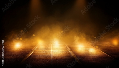 dark smoky background with golden lights on a textured surface