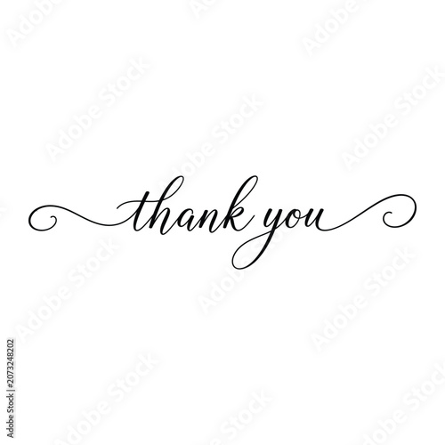 Elegant thank you calligraphy design