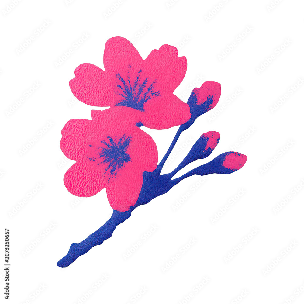 Fototapeta premium PNG Vibrant cherry blossom illustration