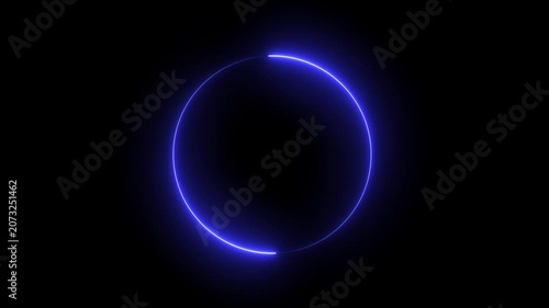 A glowing neon red circle emits radiant energy in a dark background, creating a futuristic, digital, and minimalist visual often seen in loading or progress 4k animations.