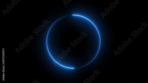 A glowing neon red circle emits radiant energy in a dark background, creating a futuristic, digital, and minimalist visual often seen in loading or progress 4k animations.