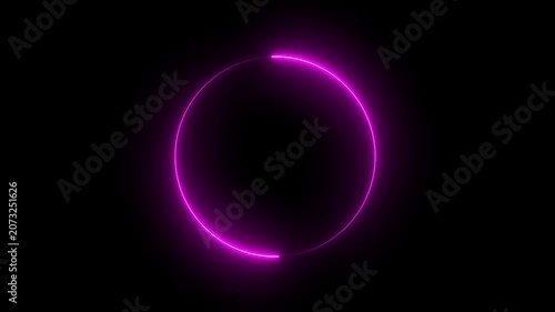 A glowing neon red circle emits radiant energy in a dark background, creating a futuristic, digital, and minimalist visual often seen in loading or progress 4k animations.