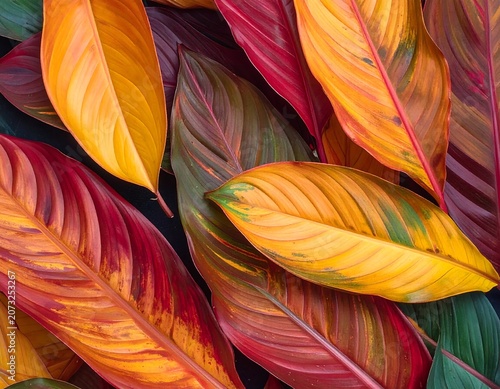 Vibrant colorful leaves in autumn season.