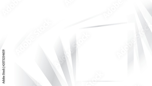 Abstract white and gray color, modern design stripes background with geometric shape, straight lines and glowing light. Vector illustration.