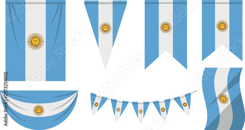 Fotografie Argentina national flag pennant bunting banner garland and decorative hanging el