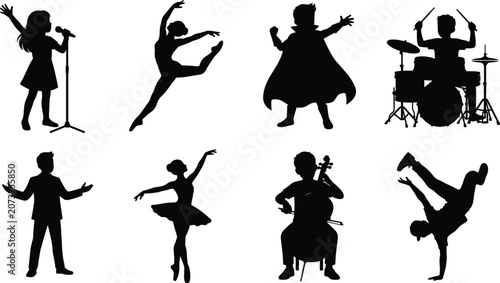 Canvastavla Performing Arts Silhouette Collection Featuring Music, Dance, Singing, Theater a