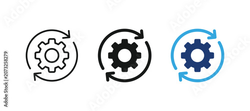 Fotografie Process icon set