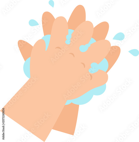 Baby Washing hands properly step 4 fingers interlaced