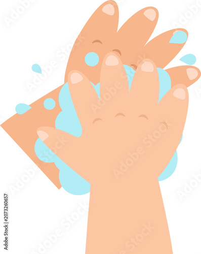 Baby Washing hands properly step 3 back to hands