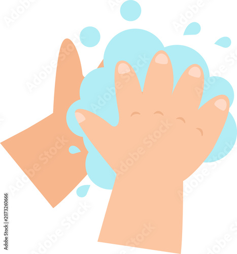 Baby Washing hands properly step 2 palm to palm