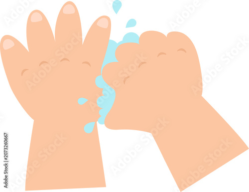 Baby Washing hands properly step 6 base of thumbs