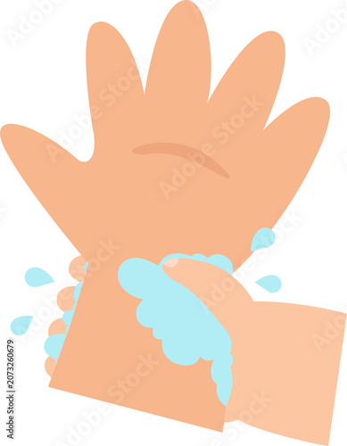 Baby Washing hands properly step 8 wrists