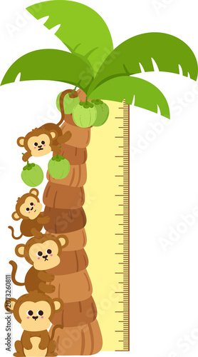 Meter wall with Monkey cartoon illustration