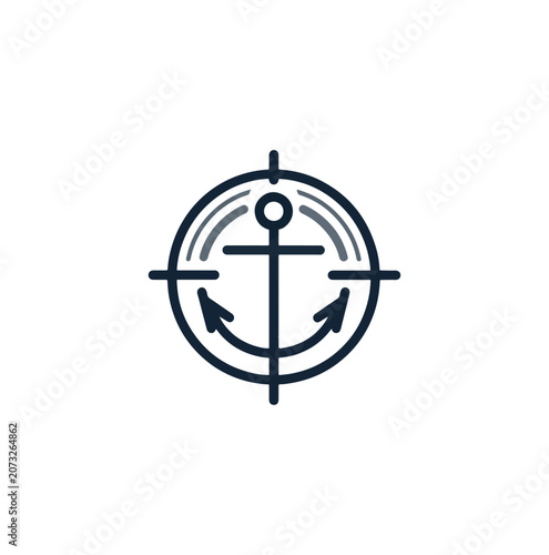 Anchor target graphic icon design