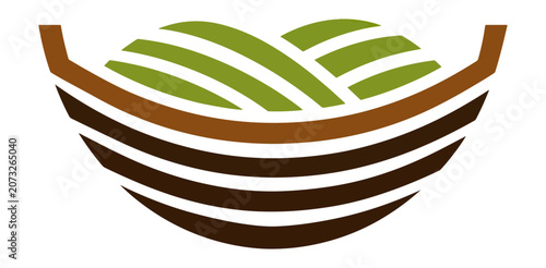 Basket filled with plants illustration