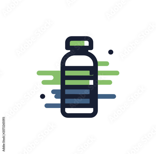 Beverage bottle graphic illustration