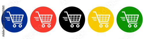 Set of shopping cart icons  used for e-commerce websites and retail applications.