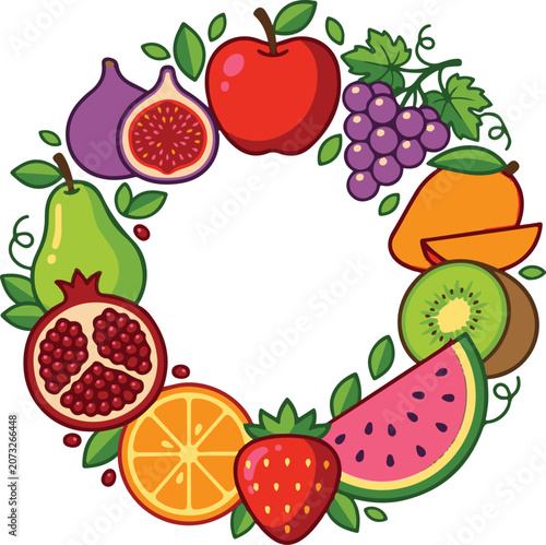 set of fruits and berries