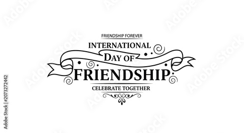 Vintage style international day of friendship typographic badge design