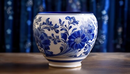 elegant blue and white porcelain vase with intricate floral patterns perfect for home decor presenting a classic and timeless design