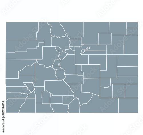 Map of Colorado state, grey colour