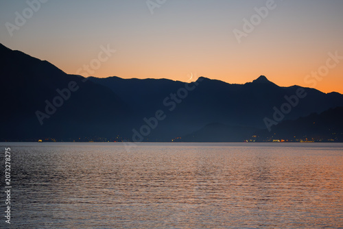 sunset over the lake