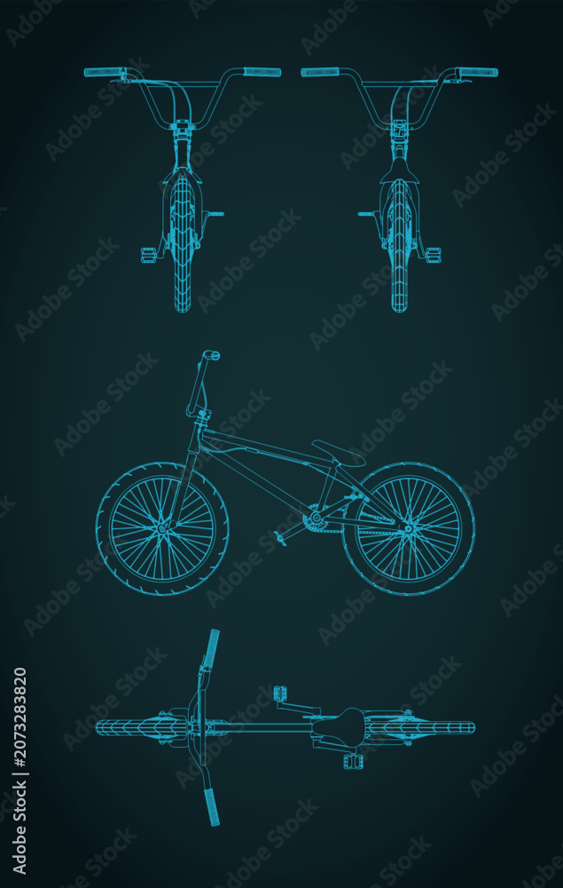 Naklejka premium BMX bicycle blueprints