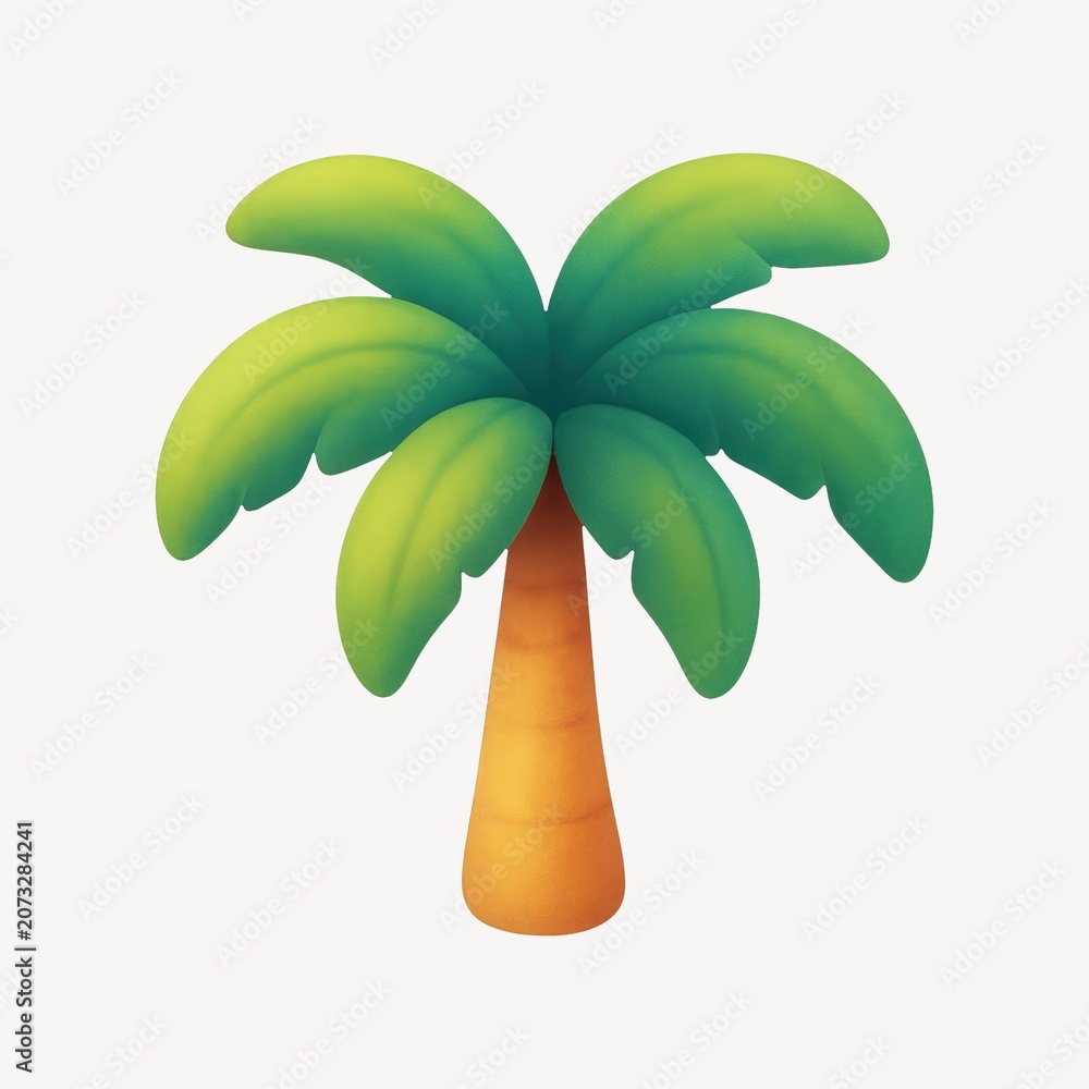 Fototapeta premium Vibrant tropical palm tree illustration.
