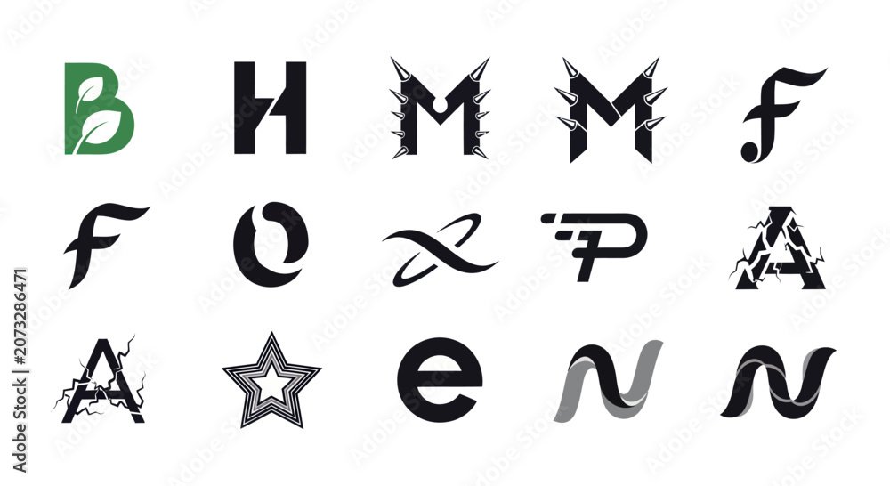 Obraz premium Collection of Unique Letter Logos and Symbols