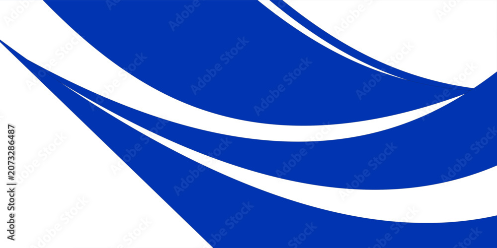 Obraz premium Abstract blue and white corporate background with dynamic wavy shapes. Elegant vector illustration with text space.