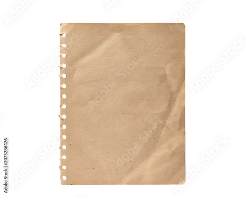 Fotografie Vintage notebook paper with binder holes isolated on png transparent background