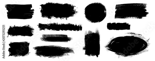 Quadro su tela Grunge brush strokes, ink splashes, watercolor smears