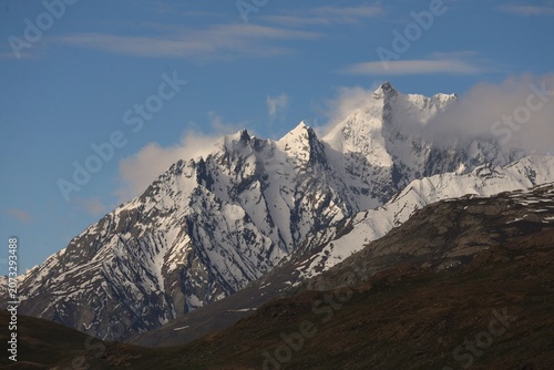 Mountains with sky and snow