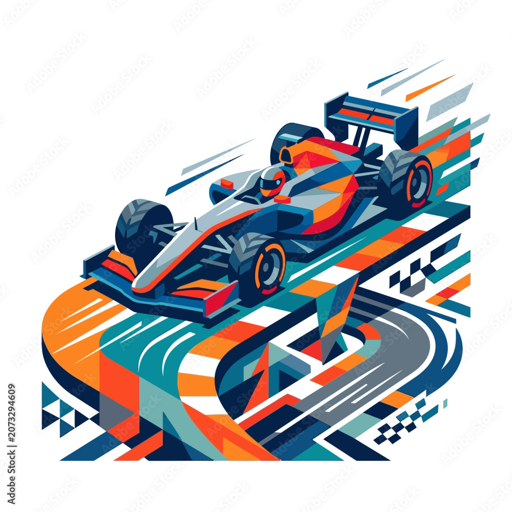 Fototapeta premium Racing Car Speed Abstract Geometric Design