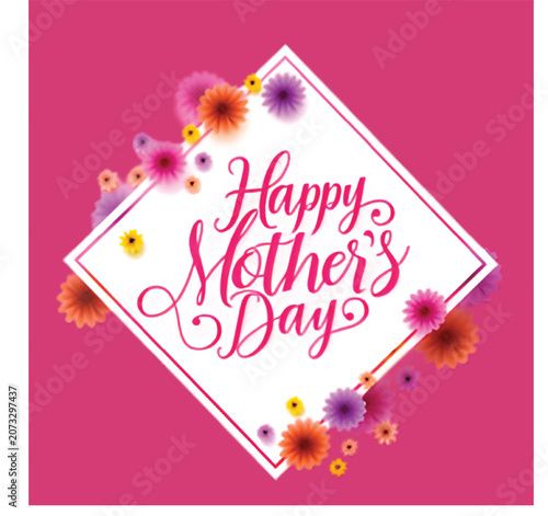 Happy Mother's Day Floral Greeting Card PNG