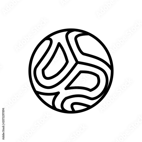 Abstract Soccer Ball Line Icon Football Sport Equipment Outline Vector Symbol for Game Tournament and Championship