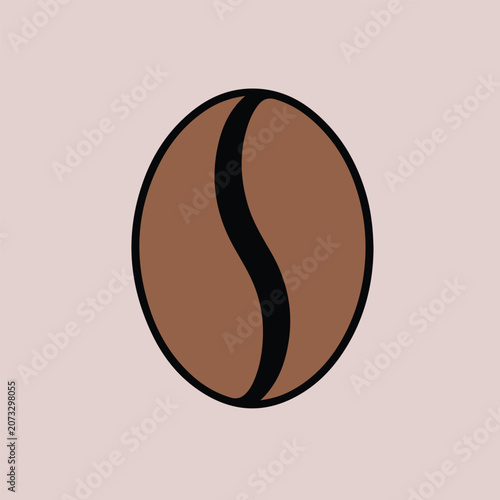 Coffee Bean Outline Vector Icon
