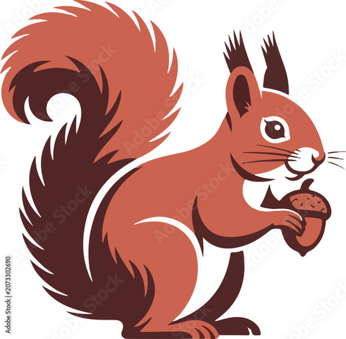 Red Squirrel Vector Illustration