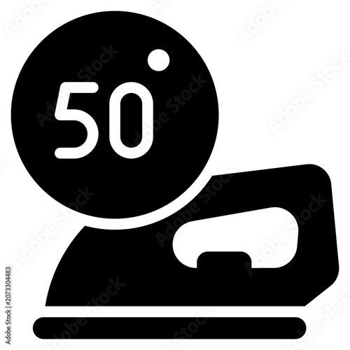 temperature iron clothes hot solid glyph icon