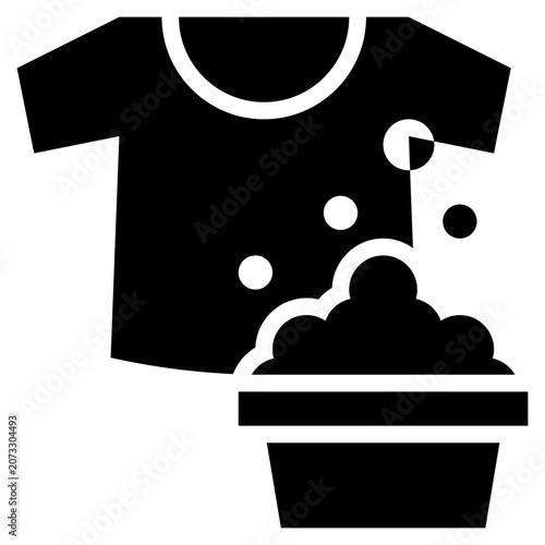 washing clothes clean laundry solid glyph icon
