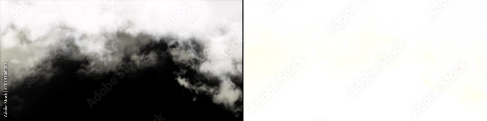 Fototapeta premium Soft white ethereal clouds overlay texture with transparent background for sky compositing and digital atmospheric design.