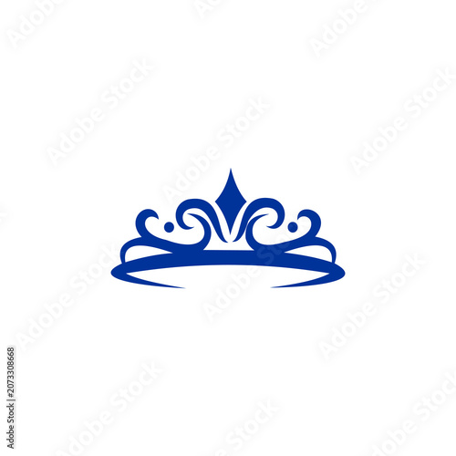 clean, stylized vector icon depicting a classic tiara or crown with elegant, flowing scrollwork, representing elegance, prestige, and royalty.