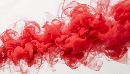 Red Ink Cloud in Water Artistic Fluid Abstract Background